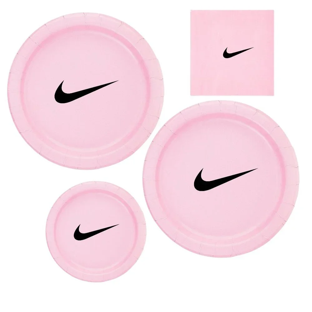 Custom Retro Basketball Party Tableware Set | Pink with Black Design | 45PCS